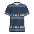 Snowman Knitted Pattern Print Men's Athletic T-Shirt