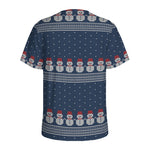 Snowman Knitted Pattern Print Men's Sports T-Shirt