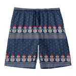 Snowman Knitted Pattern Print Men's Swim Trunks