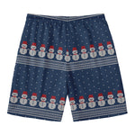 Snowman Knitted Pattern Print Men's Swim Trunks