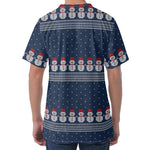 Snowman Knitted Pattern Print Men's Velvet T-Shirt