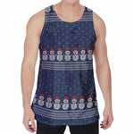 Snowman Knitted Pattern Print Men's Velvet Tank Top