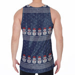 Snowman Knitted Pattern Print Men's Velvet Tank Top