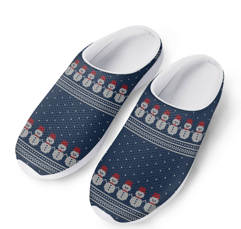 Snowman Knitted Pattern Print Mesh Casual Shoes