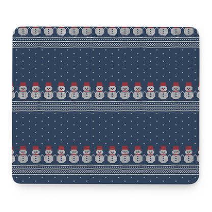 Snowman Knitted Pattern Print Mouse Pad