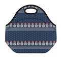 Snowman Knitted Pattern Print Neoprene Lunch Bag