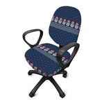 Snowman Knitted Pattern Print Office Chair Cover
