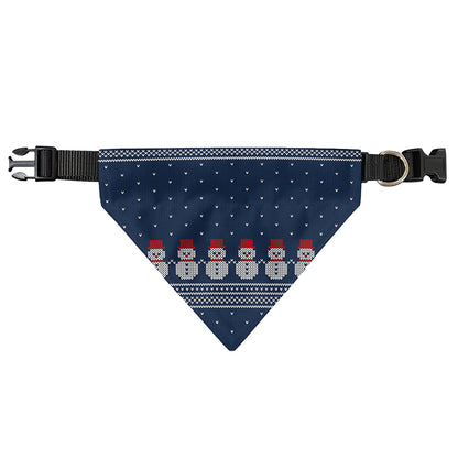 Snowman Knitted Pattern Print Over The Collar Dog Bandana