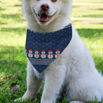 Snowman Knitted Pattern Print Over The Collar Dog Bandana