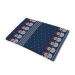 Snowman Knitted Pattern Print Pet Cooling Mat Cover