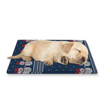 Snowman Knitted Pattern Print Pet Cooling Mat Cover