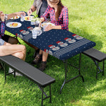 Snowman Knitted Pattern Print Picnic Table Cover