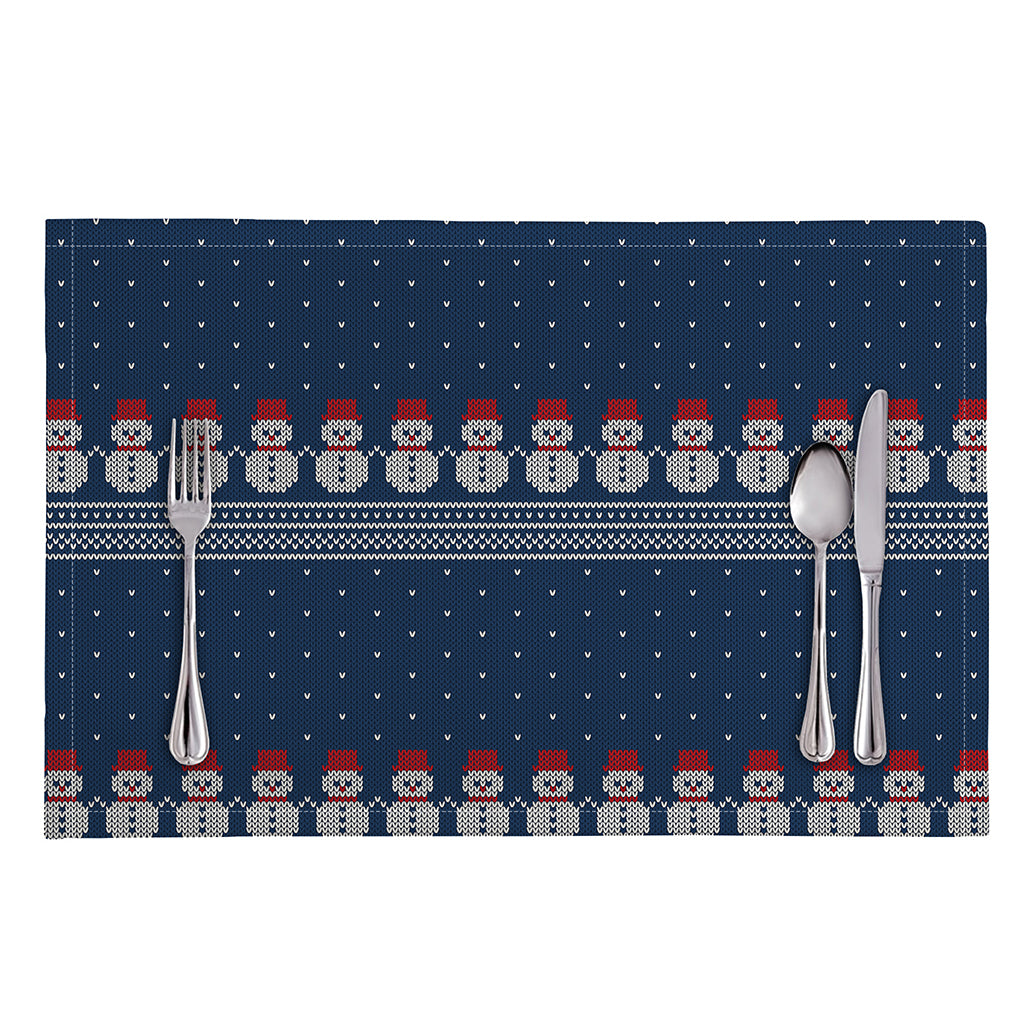 Snowman Knitted Pattern Print Placemat