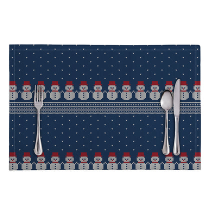 Snowman Knitted Pattern Print Placemat