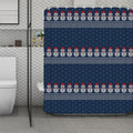 Snowman Knitted Pattern Print Polyester Shower Curtain