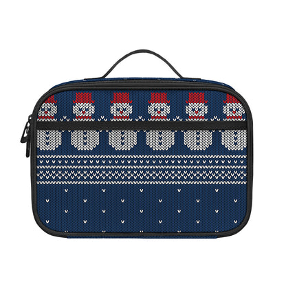 Snowman Knitted Pattern Print Portable Lunch Bag