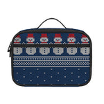 Snowman Knitted Pattern Print Portable Lunch Bag