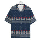 Snowman Knitted Pattern Print Rayon Hawaiian Shirt