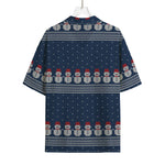 Snowman Knitted Pattern Print Rayon Hawaiian Shirt