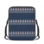 Snowman Knitted Pattern Print Rectangular Crossbody Bag