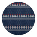 Snowman Knitted Pattern Print Round Blanket