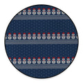 Snowman Knitted Pattern Print Round Floor Mat