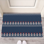 Snowman Knitted Pattern Print Rubber Doormat