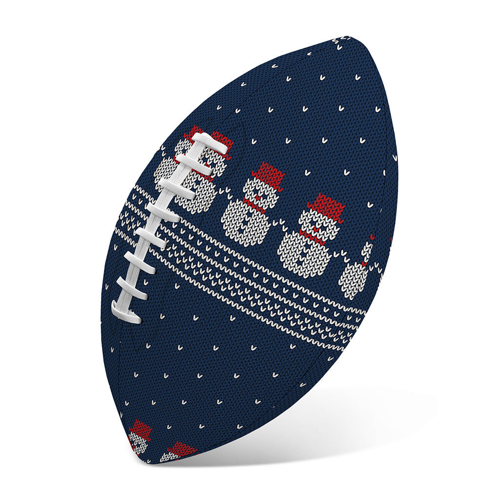 Snowman Knitted Pattern Print Rugby Ball