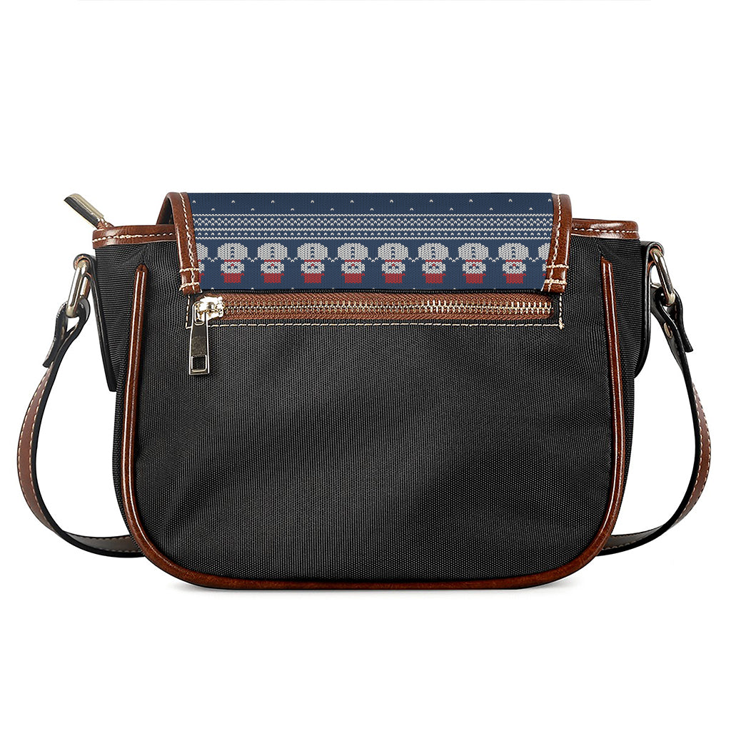 Snowman Knitted Pattern Print Saddle Bag