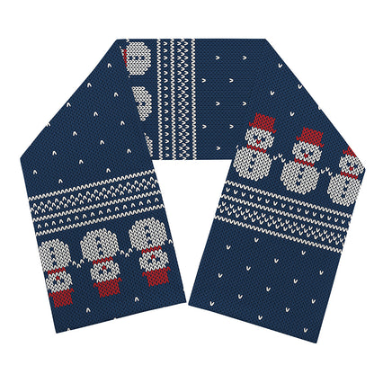Snowman Knitted Pattern Print Scarf