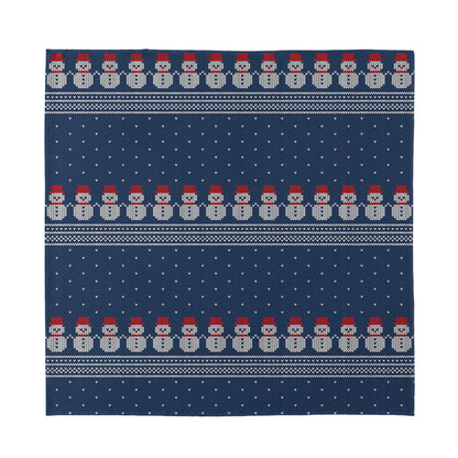 Snowman Knitted Pattern Print Silk Bandana