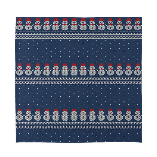 Snowman Knitted Pattern Print Silk Bandana