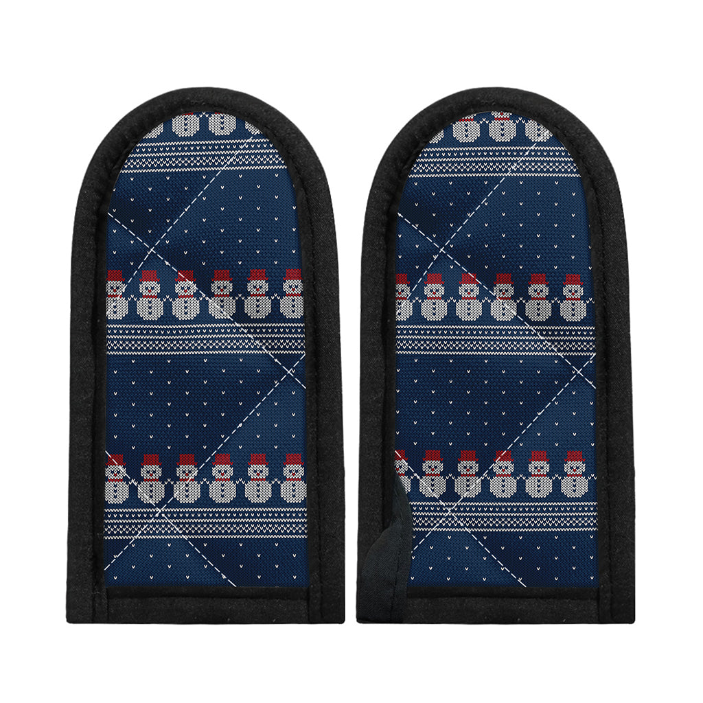 Snowman Knitted Pattern Print Skillet Handle Cover