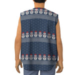 Snowman Knitted Pattern Print Sleeveless Baseball Jersey