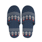 Snowman Knitted Pattern Print Slippers