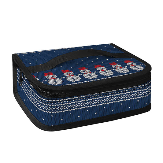 Snowman Knitted Pattern Print Small Lunch Bag