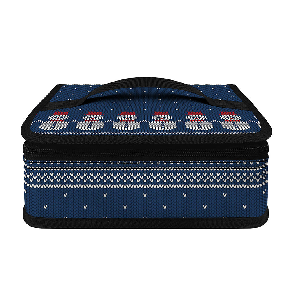 Snowman Knitted Pattern Print Small Lunch Bag