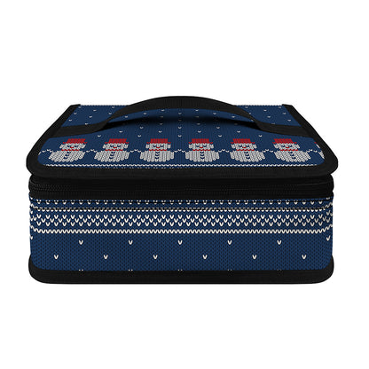 Snowman Knitted Pattern Print Small Lunch Bag