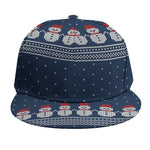 Snowman Knitted Pattern Print Snapback Cap