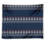 Snowman Knitted Pattern Print Tapestry