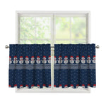 Snowman Knitted Pattern Print Tier Curtains