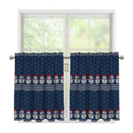 Snowman Knitted Pattern Print Tier Curtains
