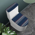 Snowman Knitted Pattern Print Toilet Lid And Tank Cover Set