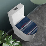 Snowman Knitted Pattern Print Toilet Lid Cover