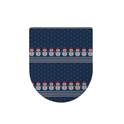 Snowman Knitted Pattern Print Toilet Lid Cover
