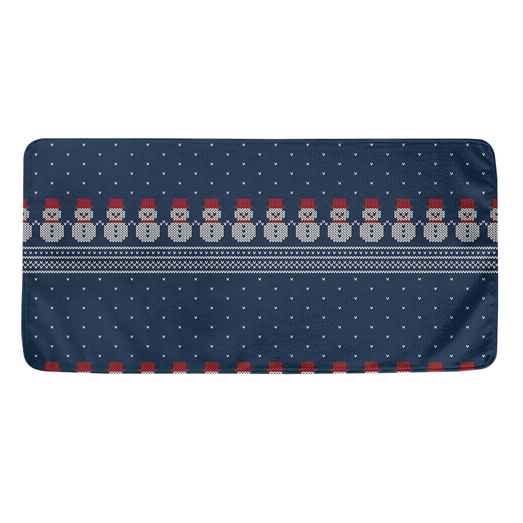 Snowman Knitted Pattern Print Towel