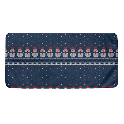 Snowman Knitted Pattern Print Towel