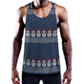 Snowman Knitted Pattern Print Men's Workout Tank Top