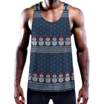Snowman Knitted Pattern Print Training Tank Top