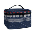 Snowman Knitted Pattern Print Travel Makeup Bag